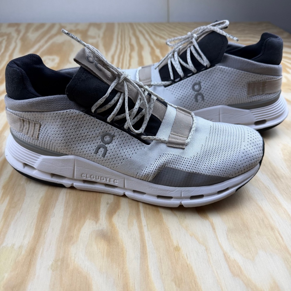 On Cloudnova Women Running Shoes White Grey 26.98488 Size 10